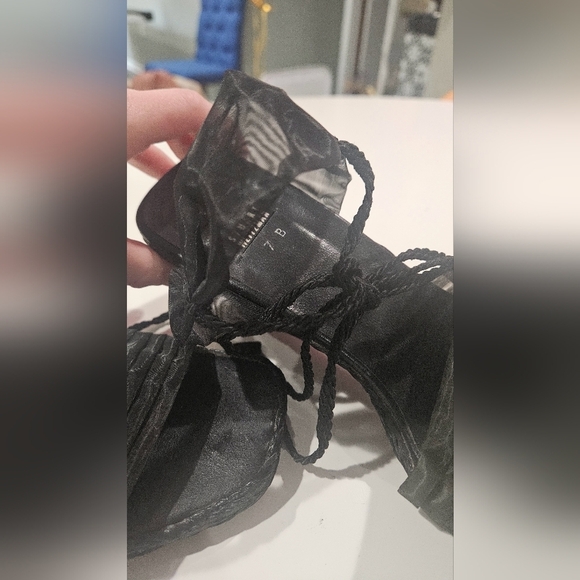 STUART WEITZMAN Vintage Black Espadrilles lace up Heel Wedges. Size 7 - Picture 5 of 16